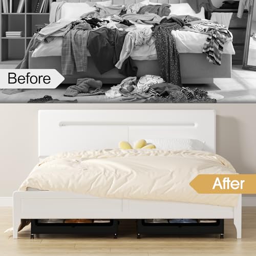 Yecaye Black 60L Under Bed Storage with Wheels - 4 Pack