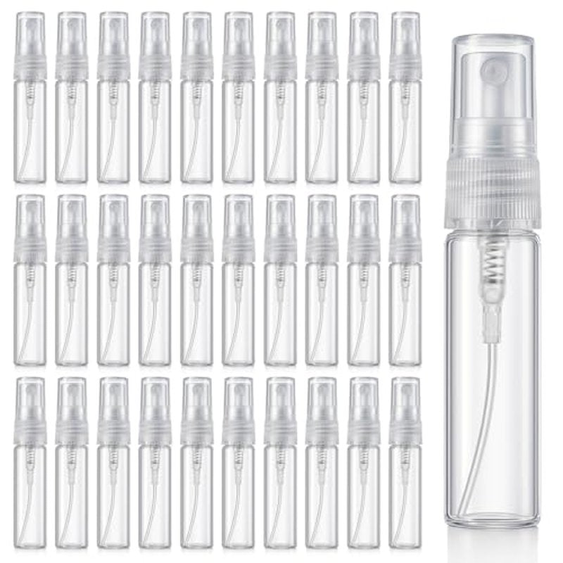 300 Pcs 5ml Mini Spray Bottles Clear Glass Perfume Bottles Refillable Fine Mist Bottle Small Empty Fragrance Sample Spray Containers Travel Portable Bottle for Cleaning, Essential Oils