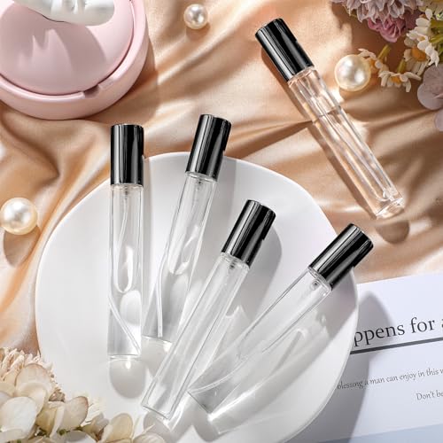 Yinder 25 Pcs 15 ml Glass Refillable Perfume Bottles Bulk Travel Empty Perfume Atomizer Sprayers Portable Spray Bottles Mini Sample Fragrance Containers, Black