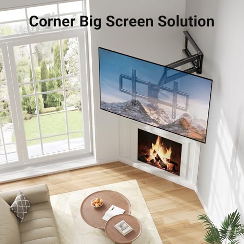Long Arm Corner TV Wall Mount for 37-75 Inch TVs Up to 110 lbs - 16" Wood Studs, Full Motion