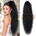26 Inch Black Curly Wave Clip-In Ponytail Hair Extensions - Comfortable & Secure