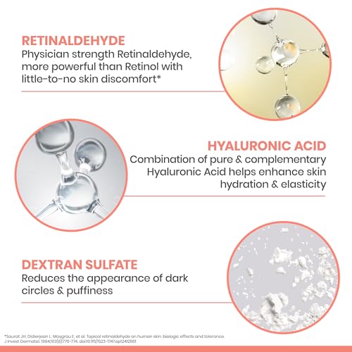 Av?ne Retrinal EYES Advanced 3-In-1 Eye Cream, Retinal eye cream, Powered by Retinaldehyde & Hyaluronic Acid, Helps smooth wrinkles, minimizes under-eye puffiness & dark circles, eye cream anti-aging