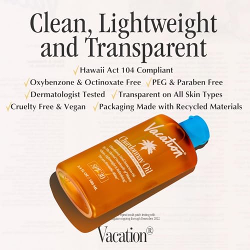 Vacation Chardonnay Oil SPF 30 Sunscreen Oil, 3.4 fl oz x2 - Travel Pack