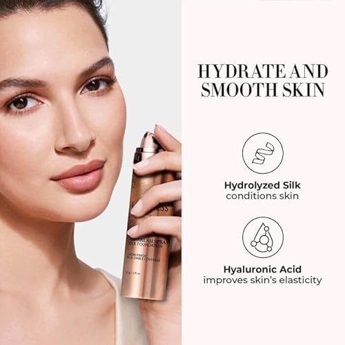 LUMINESS Face Time All In One Makeup Kit - Includes Face Palette, Airbrush Foundation, and Makeup Brush - Long-Wearing, Silky, Soft, Easy to Blend, 3-PC Make Up Set (03 - Light Medium)