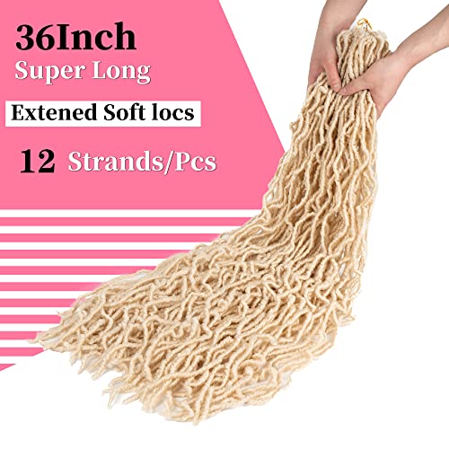 36 Inch Faux Locs Crochet Hair - Long Soft Goddess Dreadlocks, 6 Packs / 613#