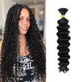 Deep Wave Human Hair Bundle for Braiding - 18 Inch 50g Natural Black #1B