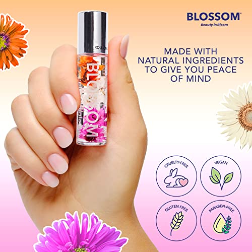 Blossom Scented Roll on Lip Gloss, Infused with Real Flowers, Made in USA, 0.40 fl oz, 2 pack, Peach/Strawberry