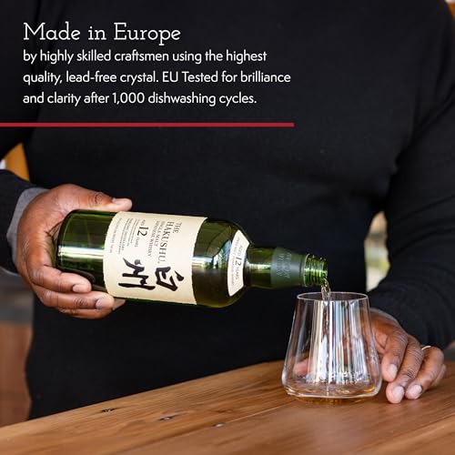 Stemless Crystal Wine Glasses Set of 6 - Universal Drinkware for Wine, Beer & Cocktails