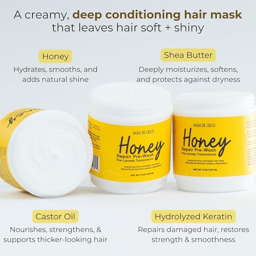 Honey Repair Pre-Shampoo Hair Mask for Damage & Moisture - 8 Oz