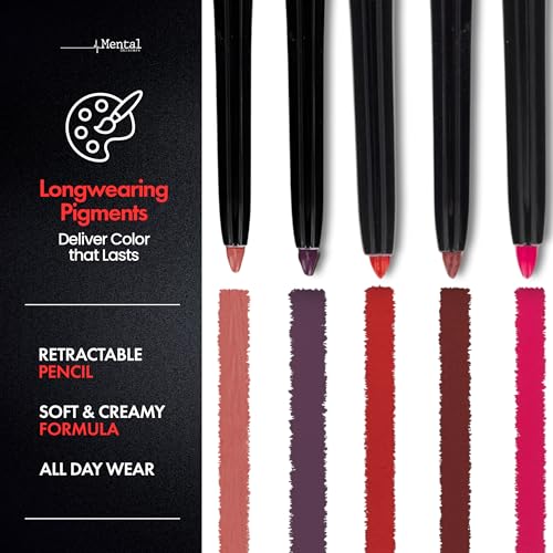Purple Lip Liner ? Creamy, High-Pigment Matte Color, Retractable - Long-Lasting & Non-Drying Makeup Lip Liner with Smooth Application for Defined Lips - No Feathering or Fading (Warrior)