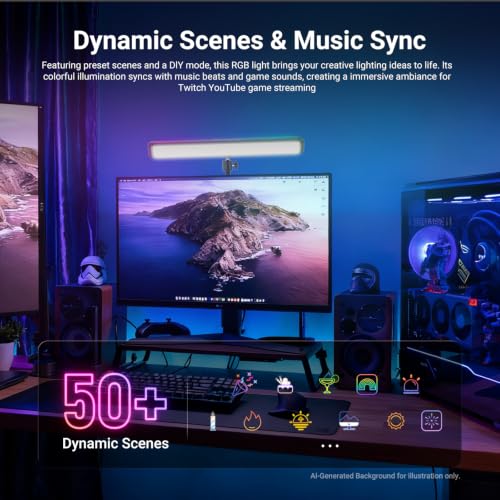 NEEWER Dual Sided RGB LED Desk Light with Smart Control and Voice Activation