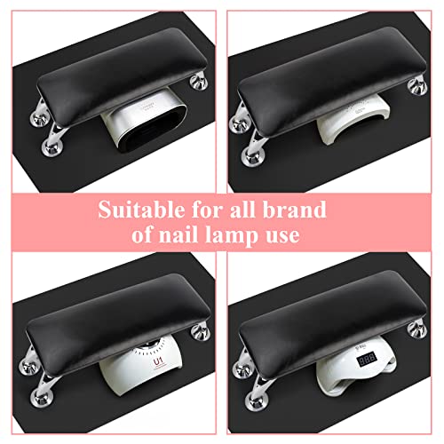 Black Nail Arm Rest for Acrylic Nails with Mat & Cushion - Nail Tech Hand Support