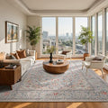 Washable 8x10 Beige Area Rug Non Slip Indoor Low Pile Carpet for Living Room