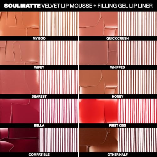 MORPHE Soulmatte Gel Lip Liner - Creamy Lip Pencil with a Matte Formula - Precision Contour Pencil with Sweet Almond & Tea Seed Oil for Long-Lasting Definition - Bella (0.007 oz) (Pack of 2)
