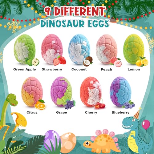 Dinosaur Dinosaur Bath Bombs for Kids with Surprise Toys - Organic & Colorful