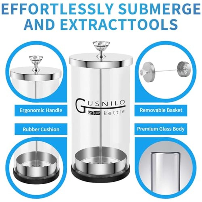 Gusnilo 30 Oz Jar with Stainless Steel Tray and Durable Glass,Salon Jar Suitable for Nail Tools & Spa Implements,Hairdressing Tools