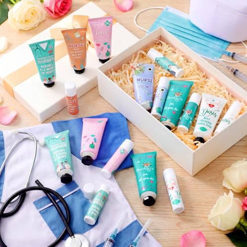 Nurse Appreciation Gift Set 48 Pcs - Hand Cream & Lip Balm Bulk for Healthcare Workers - Variation of 48
