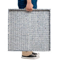 PEMAR 20-Inch Square Capiz Shell Inlay Serving Tray - Grey-White Stripes