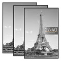 Upsimples 27x40 Poster Frame - Black, Easy Slide-In Assembly, 3 Pack - Variation: Black / 27x40