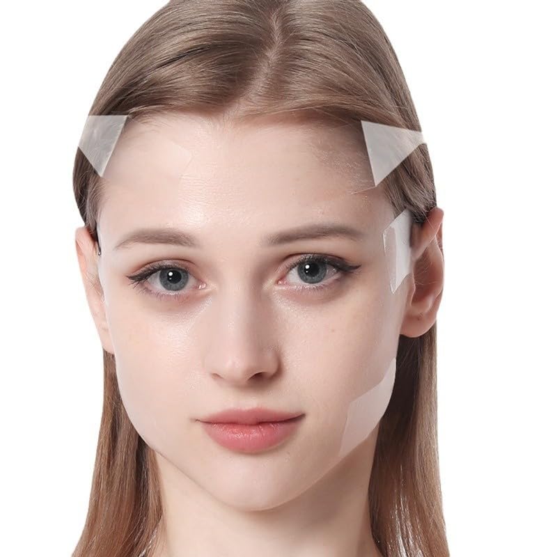 Quorlentis Facelift tape for face invisible Face Lift Tape Kit with Invisible Adhesive Strips for Skin Lifting, Includes Neck and Face Support Stickers (V27 120 stickers)