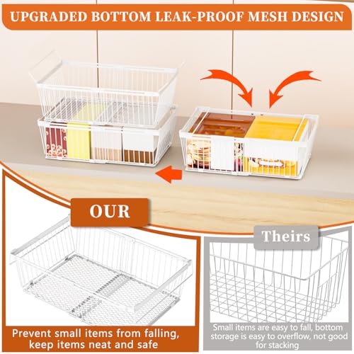 Large Freezer Organizer Bins 4 Pack for 10-20 Cu.Ft Freezers - Leak-Proof Bottom