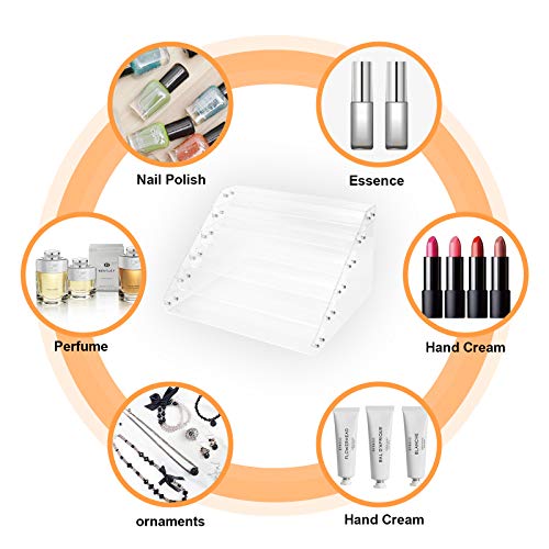 6-Tier Clear Nail Polish Organizer Rack - Pack of 2, Holds 48-96 Bottles
