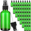 Maxcheck 50 Pieces 4oz Small Glass Spray Bottles for Essential Oil Empty Spray Mist Bottle Empty Fine Mist and Refillable Mister Refillable Liquid Containers for Perfumes, Cleaning(Green)
