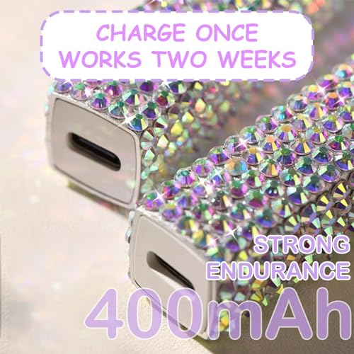 Crystal Rhinestone UV Nail Lamp, Artificial Bling Handheld UV Light for Nails, Portable Mini Nail Light with 2 Timer and LED Display, Rechargeable USB Nail Dryer for Fast Curing Gel Polish