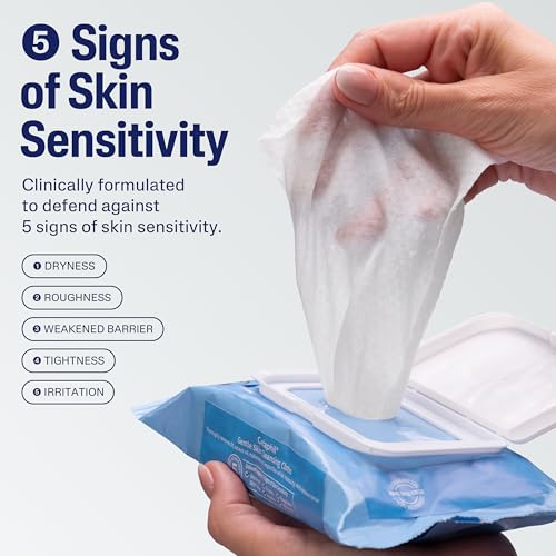 Cetaphil Gentle Skin Cleansing Face & Body Wipes - 10 Count Pack of 12, Fragrance-Free & Sensitive Skin Friendly