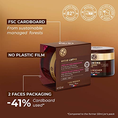 Yves Rocher Comforting Anti-Wrinkle Riche Cr?me (Day) | Face Cream to Soften & Smooth Skin | 1.7 fl oz