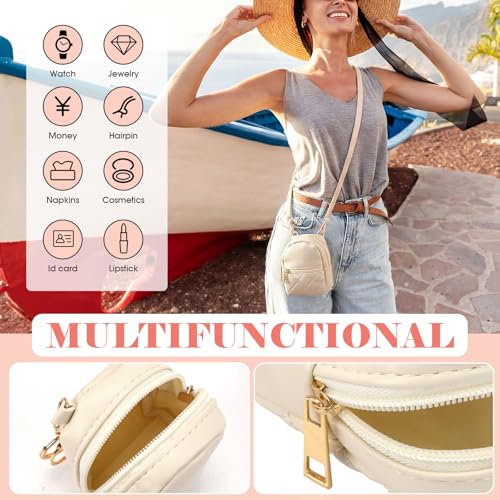Mini Backpack Keychain Set - 6 Color Cute PU Leather Makeup & Organizer Pouches