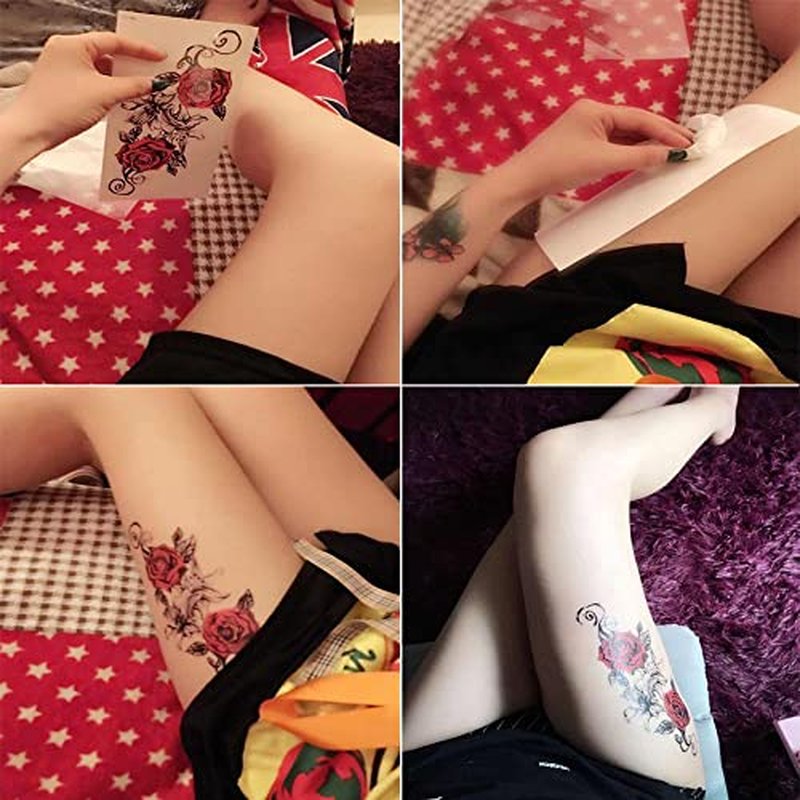 8 Sheets Belly Tattoos Stickers Temporary Fun Waist Cover Scar Female Tattoo Waterproof for Female Women and Girls