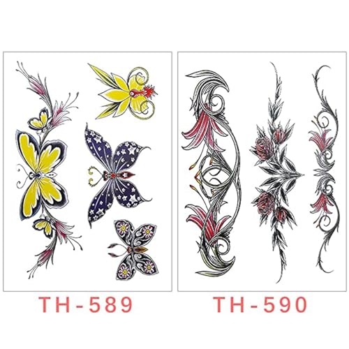 8 Sheets Belly Tattoos Stickers Temporary Fun Waist Cover Scar Female Tattoo Waterproof for Female Women and Girls