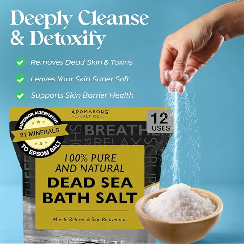 Unscented Dead Sea Bath Salt 80oz - Pure Mineral Soak for Relaxation & Skin Care