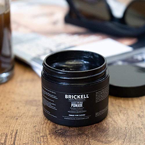 Brickell Men's Hair Styling Pomade - Strong Hold, High Shine, Water Soluble, 2 oz