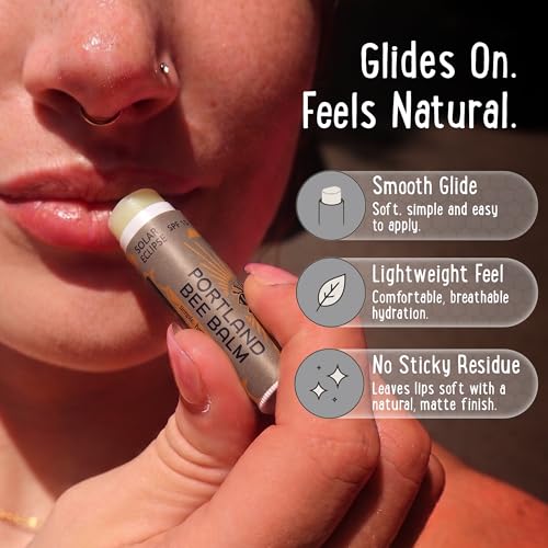 Portland Bee Balm Solar Eclipse SPF 15 Lip Balm Set - All Natural Beeswax, Handmade, 9 Pack