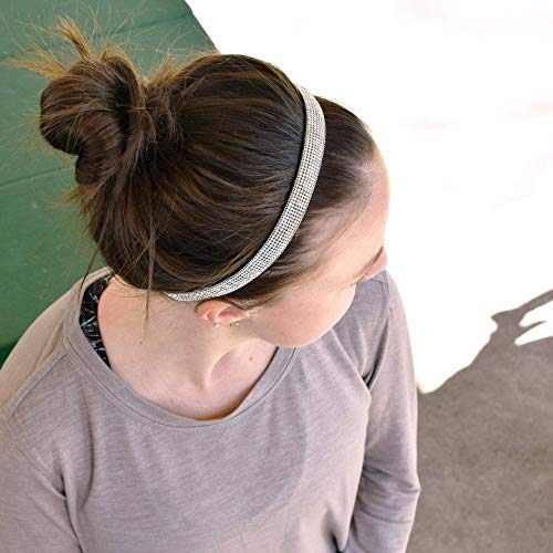 Sweaty Bands No-Slip Velvet-Lined Headband with Silver Bling for Women