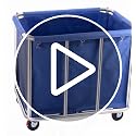 Blue Commercial Laundry Cart with Wheels 470L Steel Frame & Waterproof Bag