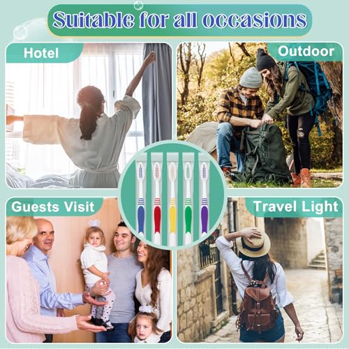Pack of 240 Disposable Travel Toothbrushes Soft Bristle Individually Wrapped for Kids Adults & Elderly