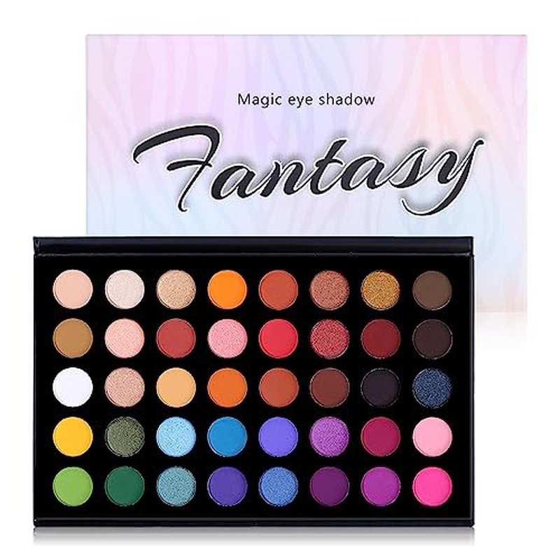 40 Colors High Pigmented Shimmer Matte Eyeshadow Makeup Palette Full Spectrum Artist Glitter Metallic Waterproof Creamy Blendable Eye Shadow Cosmetics (Color 1)