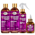 Difeel Pomegranate & Manuka Honey Hair Care Set - 12oz Shampoo, 12oz Conditioner, 8oz Leave-in Spray, 2.5oz Hair Oil