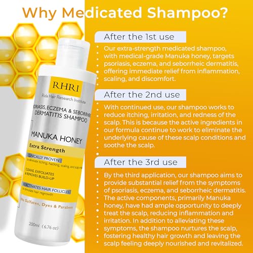 Medicated Psoriasis & Eczema Shampoo + Scrub for Itchy Scalp – Repairs & Strengthens Hair