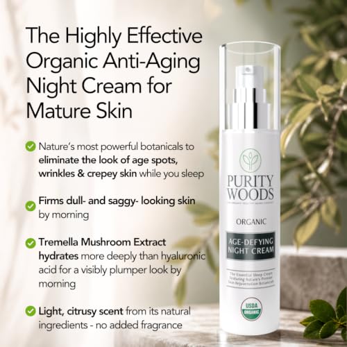 Organic Anti-Aging Night Cream for Mature Skin - Hydrating & Firming