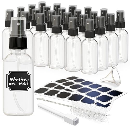Nevlers 24PK Clear Small Spray Bottle 2 Oz Set |Versatile Ultra Fine Mist Spray Bottles | Mini Spray Bottle | Face Spray Bottle, Glass Spray Bottle for Hair, Essential Oil Spray Bottle Spritzer