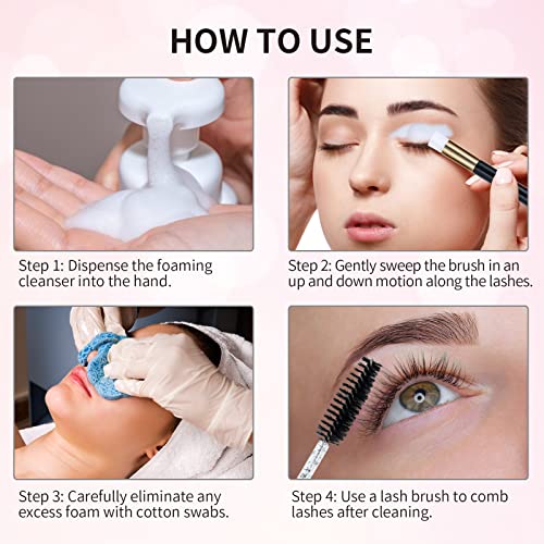 Black 100 Pcs Lash Shampoo Bottle Brush Set for Eyelash Extensions & Aftercare - Variation of THIS listing