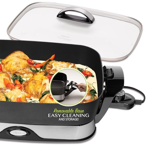 Electric Foldaway Skillet - 16-Inch Nonstick Cooking Pan with Removable Base