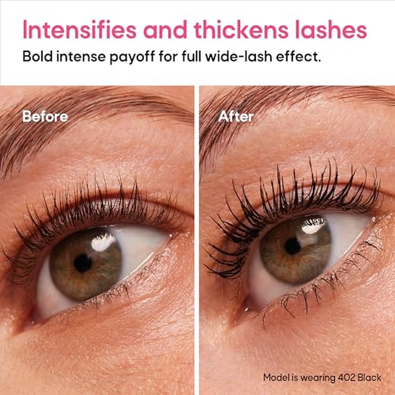 Almay Thickening & Tint Mascara, Instant Soft Full Volume, Conditions & Darkens Natural Lashes Over Time, No Flaking or Clumping (Packaging May Vary), 402 Black, 2 count