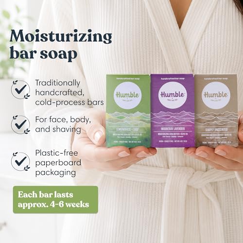Humble Moisturizing Face & Body Bar Soap 4 Oz - Herbal & Fresh 3 Pack