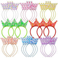 Princess Crown Headbands Set - Glitter Party Favors for Girls, 24 Pack