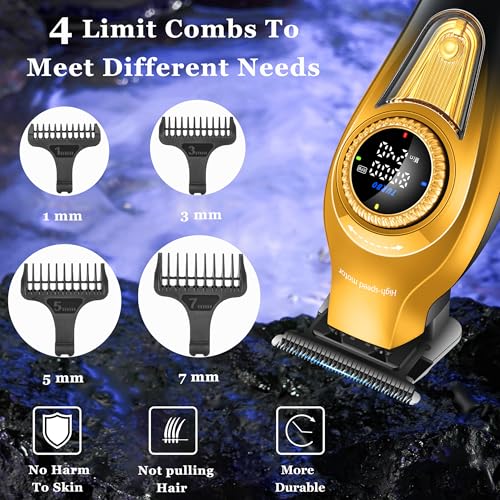 Cordless Hair Trimmer with T-Blade for Men - Professional Grooming Clipper